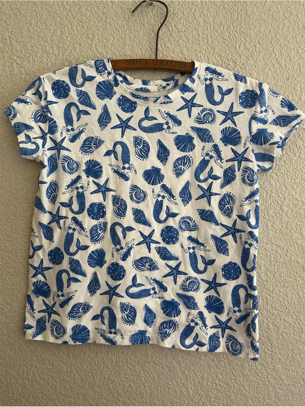 Old Navy Girls Seashell Mermaid Short Sleeve Size Large 10-12